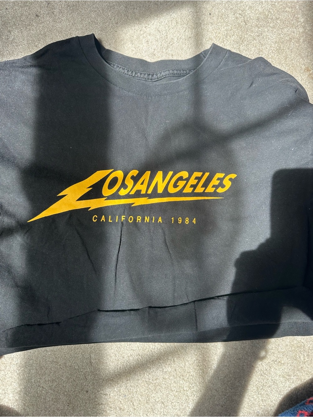 Brandy Black Graphic Tee with Yellow 'Los Angeles' Print